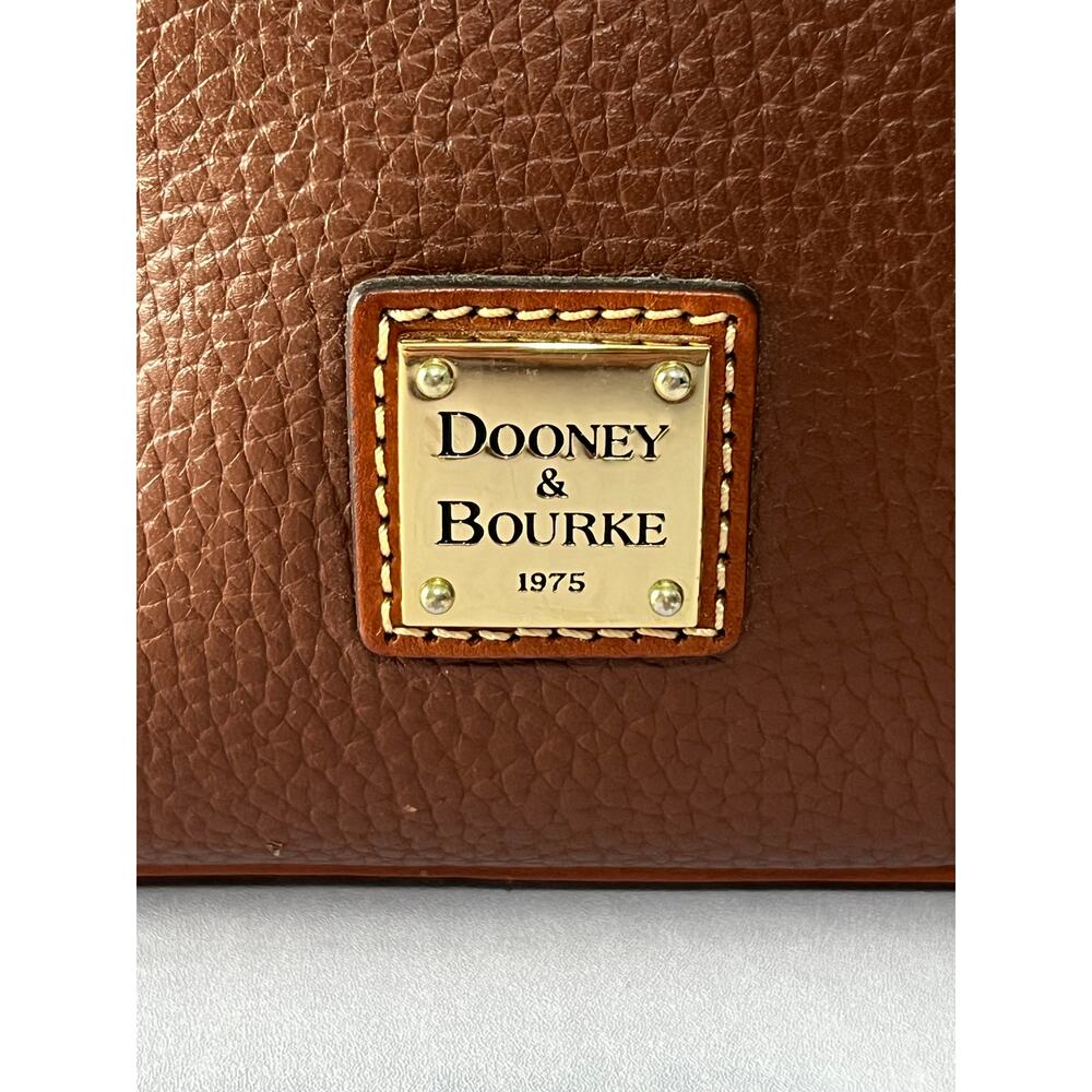 Classic Dooney & Bourke Crossbody Bag Brown Pebbled Leather Red Lining - Picture 7 of 14